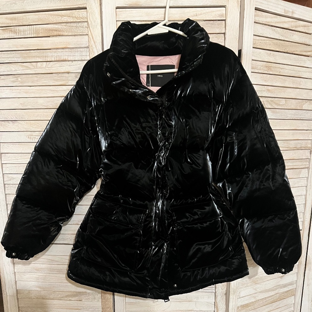 NEW! MANGO WINTER QUILTED OVERSIZED PUFFER SHINY JACKET SIZE M (SOLD OUT online